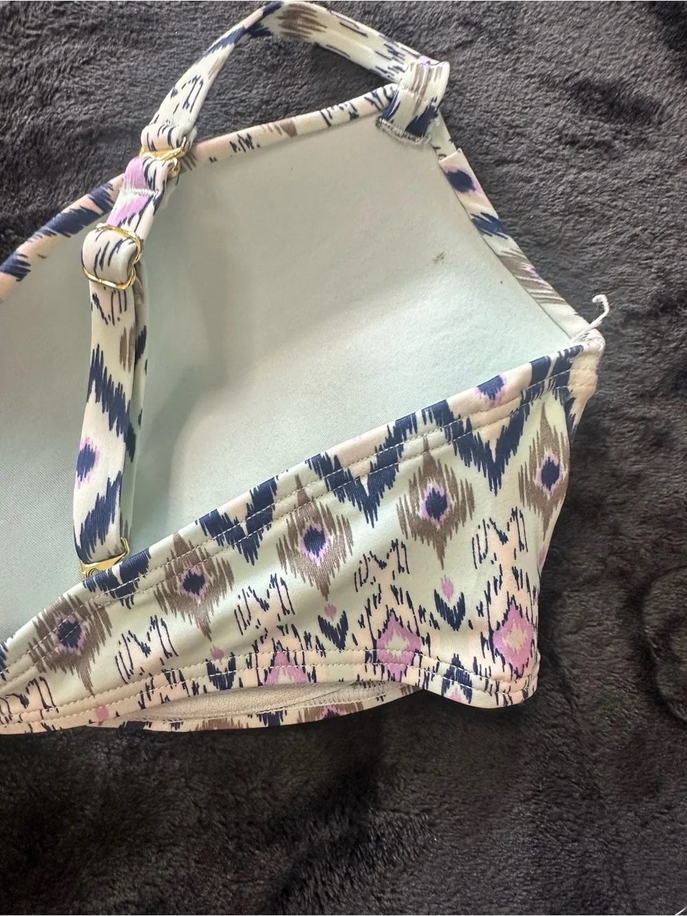 Victoria’s Secret Ikat Print Underwire Bikini Top 34D Adjustable Swim Top